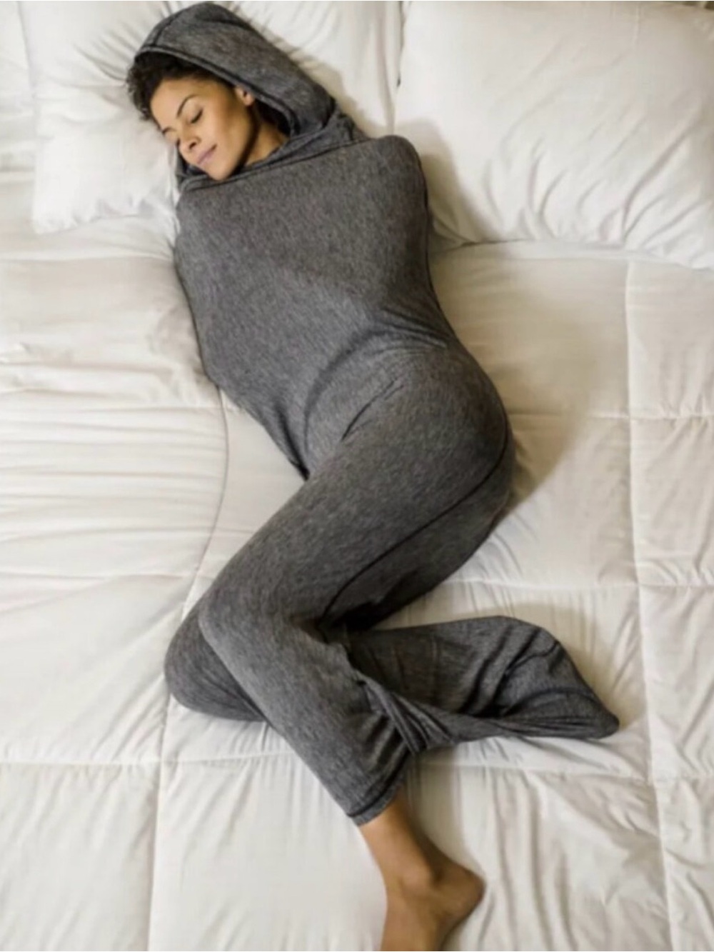 Hug Sleep Hooded Sleep Pod Deep Touch Pressure Therapy Swaddle Graphite Small